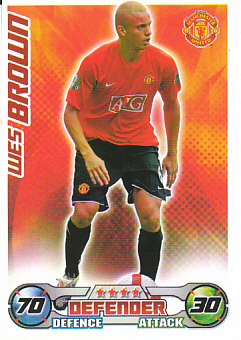 Wes Brown Manchester United 2008/09 Topps Match Attax #186